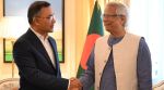 File photo of Tarique Rahman meeting Md Yunus in London (Photo: Bangladesh Press Information Department)