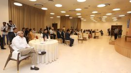 Gujarat CM Bhupendra Patel at the 12th Chintan Shibir in Ahmedabad, held after the city was confirmed as the host for the 2030 Commonwealth Games. (Express Photo)