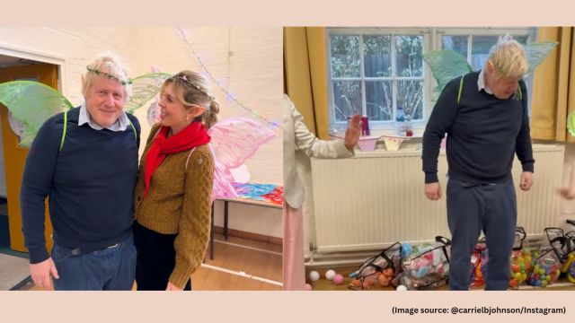 Boris Johnson joined his wife, Carrie Johnson, for the "fairy and pixie theme party"