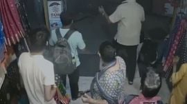 Partial footage of the Bhandup accident from a CCTV camera at a shop near the bus stop