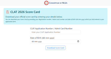 CLAT 2026 Scorecards out, counselling schedule announced (Screengrab from result portal)