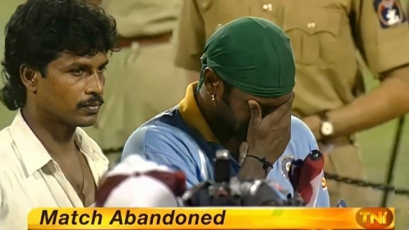 The visual of a sobbing Vinod Kambli walking off the field after the match was abandoned after fans lit fires in the stands became the defining image of that 1996 World Cup semi-final at the Eden Gardens. (Photo: Screengrab via YouTube)