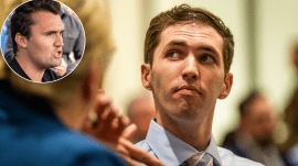 Activist and Donald Trump's aide Charlie Kirk (inset) was assassinated allegedly by Tyler Robinson.