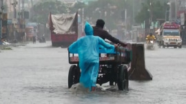 Chennai weather: A flooded street in Chennai on Monday after heavy rainfall caused by cyclone Ditwah.