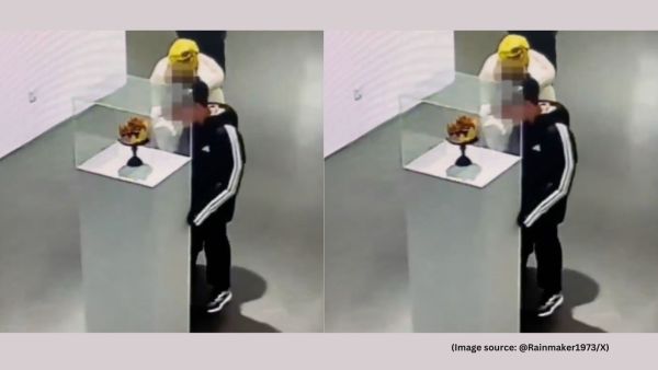 The CCTV footage capturing the incident has since gone viral and shows the boy touching the display case, which was further toppled