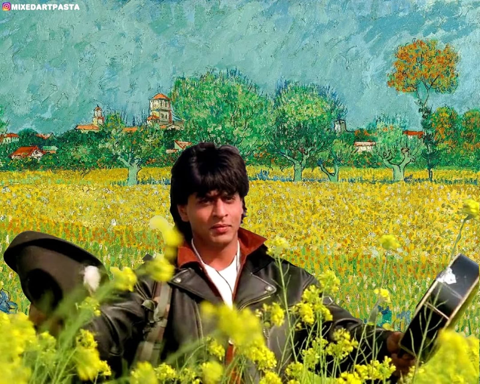 SRK in leather jacket in DDLJ