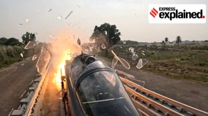 The rocket sled is a ground-based testing system, which is propelled by rockets to climb to high speeds while moving on rail tracks, simulating the aerodynamic conditions of an aircraft in flight. (Ministry of Defence)
