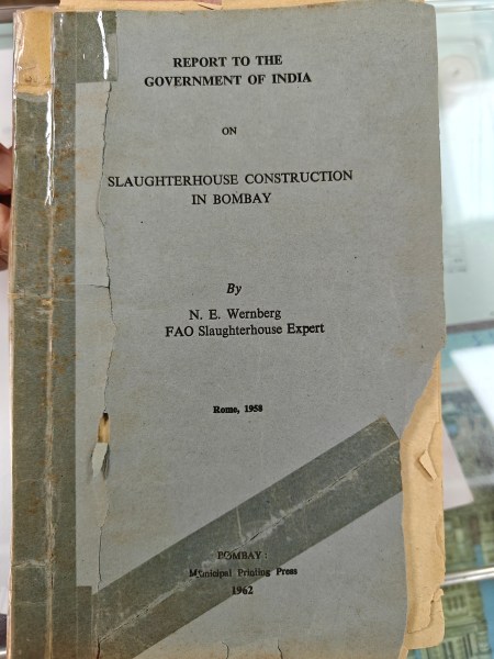 The original report, submitted by the FAO officer, on the basis of which the Deonar abattoir was established. (Express Photo)