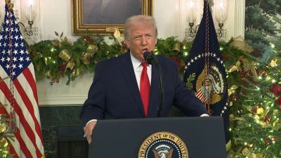 Donald Trump during his address to US