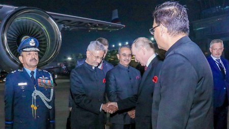 S. Jaishankar, Vladimir Putin, Narendra Modi, India Russia ties, India Russia Defence Relations, India Russia Relation, Putin India Visit, Vladimir Putin India Visit, Putin in India Today, Prime Minister Narendra Modi, Russian President Vladimir Putin, Putin first state visit since Ukraine war, Russia Today India launch, Putin Rashtrapati Bhawan ceremonial reception,, India Russia summit, Vladimir Putin India visit, India-Russia trade, Putin–Modi talks, indian express