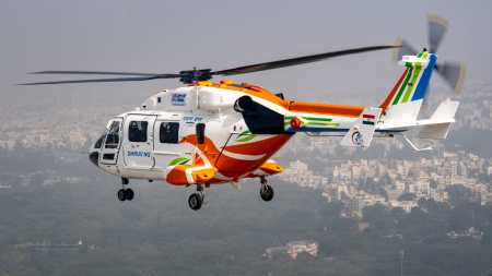 HAL's Dhruv-NG during its inaugural flight at Bengaluru on Tuesday.