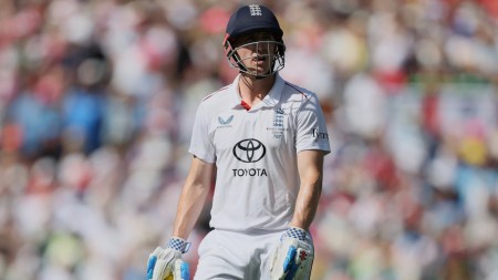 A dejected Harry Brook walk backs after his dismissal during Ashes Test vs Australia. (PHOTO: AP)