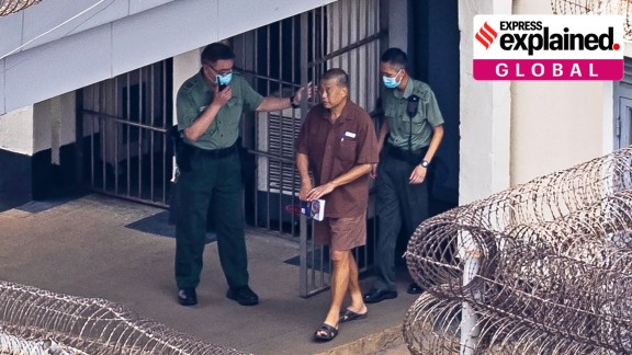 Jimmy Lai walks through the Stanley prison in Hong Kong, July 28, 2023.