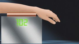 The first version of the monitor was roughly the size of a desktop printer. Through years of refinement, the team has now reduced it to about the size of a shoebox. (Image: MIT)