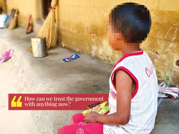 'How can we trust the govt with anything now?’ (The photograph has been modified to protect the identity of family)