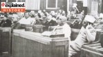 (L to R) Dr. B. R. Ambedkar, B. G. Kher, Vallabhai Patel and K. M. Munshi sitting in the front of the Constitution Hall during a meeting of the Constituent Assembly.