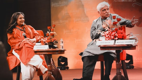 Javed Akhtar and Shabana Azmi at a previous edition of Jashn-e-Rekhta. (Express File) 
