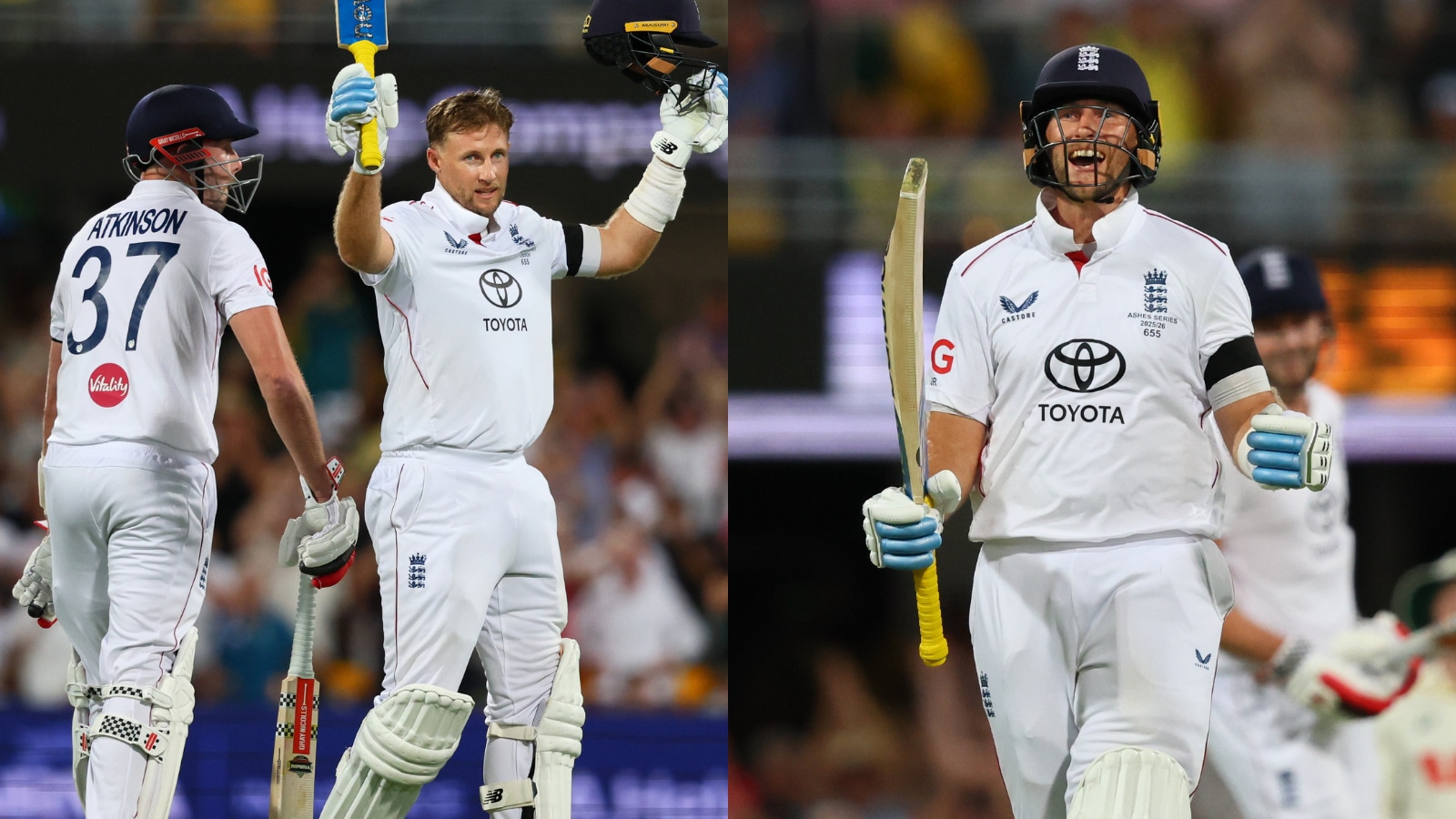 An elated Joe Root celebrates his first Ton in Australia during second Ashes Test at Gabba. (PHOTO: AP)