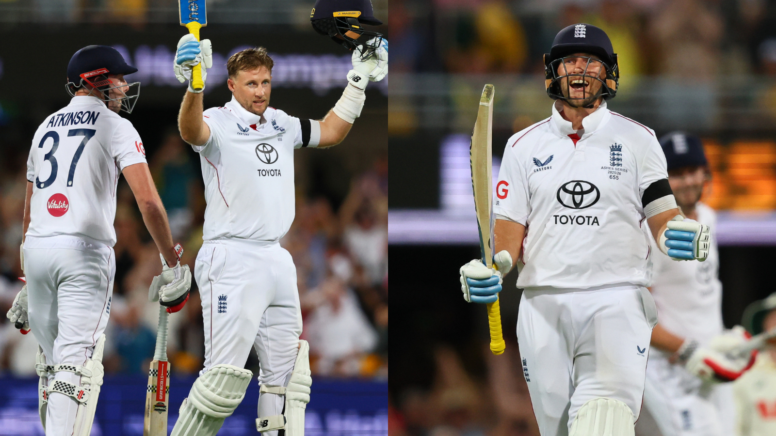 An elated Joe Root celebrates his first Ton in Australia during second Ashes Test at Gabba. (PHOTO: AP)