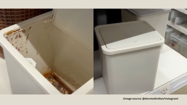 Paan stain inside dustbin put up on display at Kanpur store