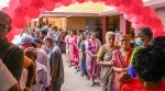 People at a polling booth during the first phase of the Kerala local body elections. (PTI Photo)