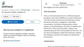 Linkedin Girlfriend job listing