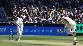 England's Jamie Smith is bowled by Australia's Scott Boland during the fourth Ashes Test in Melbourne. (PHOTO: AP)