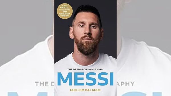 The book cover of Messi by Guillem Balague