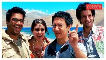 R Madhavan, Kareena Kapoor, Aamir Khan, and Sharman Joshi in the climax of 3 Idiots.