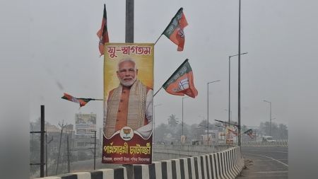 PM Modi is scheduled to attend a public programme in Ranaghat, where development projects worth Rs 3,200 crore will be inaugurated. (Express Photo/Partha Paul)