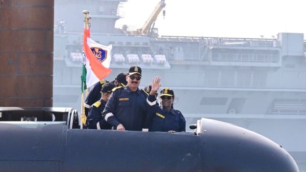 The Kalvari-class submarine is the final vessel inducted under the Navy’s Project-75 Scorpene programme.