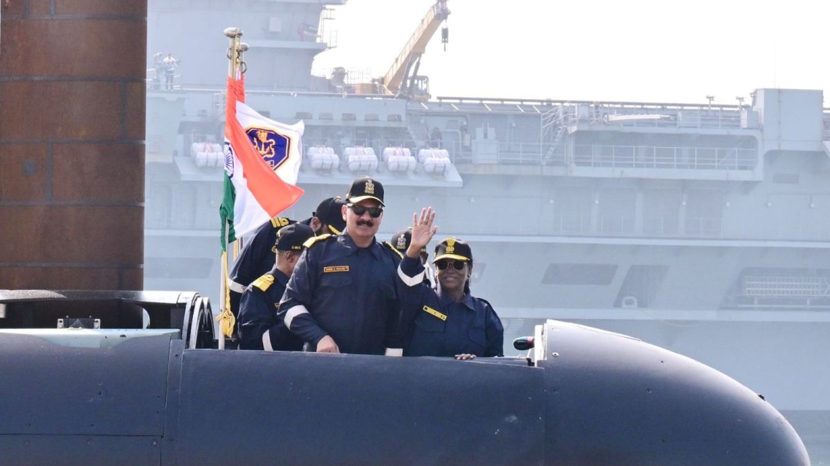 The Kalvari-class submarine is the final vessel inducted under the Navy’s Project-75 Scorpene programme.