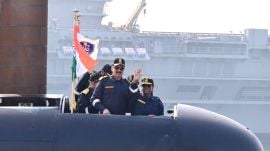 The Kalvari-class submarine is the final vessel inducted under the Navy’s Project-75 Scorpene programme.