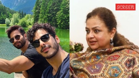 Neelima Azeem with sons Shahid Kapoor and Ishaan Khatter