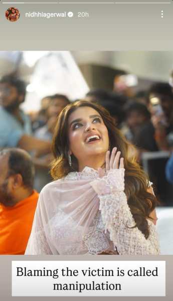 Nidhhi Agerwal hitsback at Sivaji