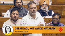 Lok Sabha LoP Rahul Gandhi speaks in Lok Sabha during the winter session of the Parliament, in New Delhi on Friday. (Source: Sansad TV)