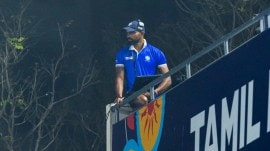 Indian junior hockey team coach PR Sreejesh in action during FIH Junior Hockey World Cup. (PHOTO: Hockey India)