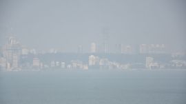 A view of Marine Drive as air pollution engulfs the area, in Mumbai on Friday. (ANI Photo)