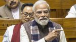 Prime Minister Narendra Modi speaks in the Lok Sabha during a discussion on the 150th anniversary of the national song 'Vande Mataram', at the Winter session of Parliament, in New Delhi, Monday, Dec. 8, 2025.