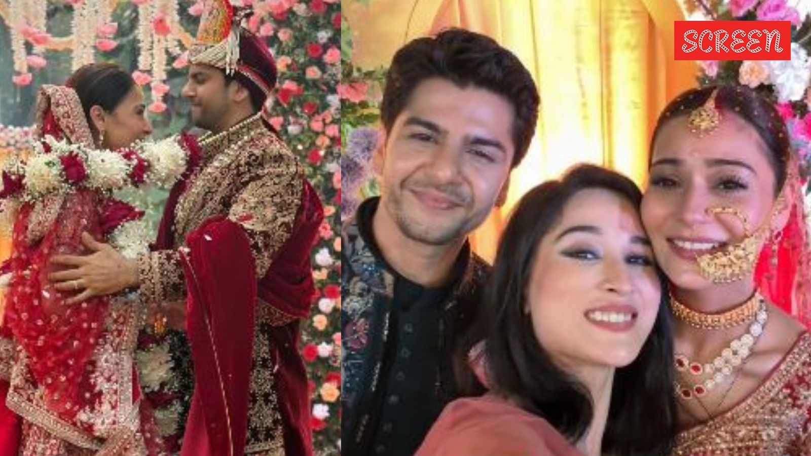 Sara Khan ties the knot with Ramayan fame Sunil Lahri’s son Krish Pathak as per Hindu and Muslim traditions. See pics