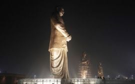 Prep underway ahead of the Rashtra Prerna Sthal opening on December 25 in Lucknow.