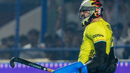Indian goalkeeper Princedeep Singh in action. (Photo: Hockey India)