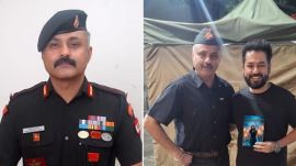Colonel Bhupinder Shahi in service; Colonel Shahi with Aditya Dhar, director of 'Dhurandhar'.