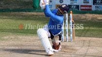 FILE: India's Rishabh Pant in action during a net session. (Express Photo by Kamleshwar Singh)