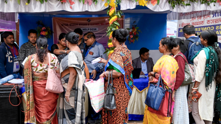 People enrol at a Special Intensive Revision (SIR) of electoral rolls camp at the Sonagachi area, in Kolkata, Tuesday, Dec. 9, 2025.