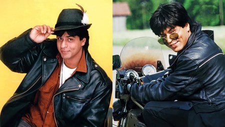 SRK in leather jacket in DDLJ