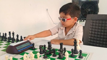 Three-year-old Sarwagya Singh Kushwaha, who hails from Madhya Pradesh’s Sagar, is now the world’s youngest rated player in chess history. (Photo: Special arrangement)