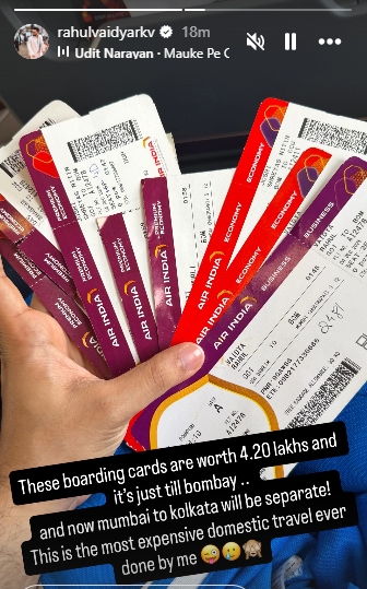 Rahul Vaidya's Instagram Story