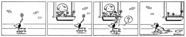 Snoopy first appeared in the October 4, 1950 comic as a puppy. (Peanuts)