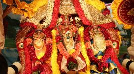 The deities at the Sri Durga Malleswara Swamy Varla Devasthanam in Vijaywada.